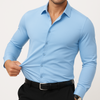 Sky blue premium stretch dress shirt front